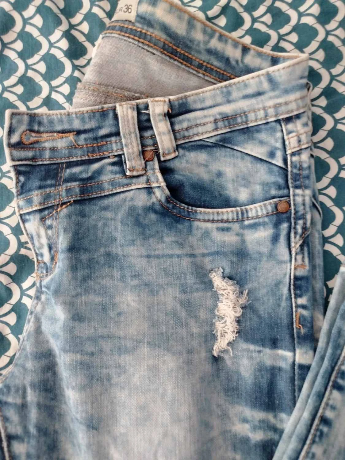 🌆Light blue skinny destroy effect jeans Women Size S / 36 – photo 2